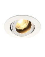 Saxby 81739 Cast GU10 Anti-Glare Tilt Recessed Downlight IP20 95mm Matt White