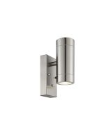 Saxby 90130 Palin GU10 Single Wall Light IP44 Photocell Brushed Stainless Steel