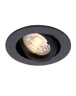 Saxby 95919 Cast Recessed Tilt GU10 Downlight IP20 95mm Matt Black