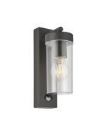 Saxby 99756 Hayden E27 Wall Lantern IP44 Anthracite/Clear PIR Sensor