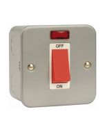 Click Essentials CL201 45A 1 Gang DP Plate Switch With Neon