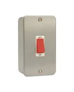 Click Essentials CL202 45A 2 Gang (Vertical) DP Plate Switch