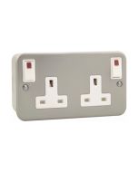 Click Essentials CL840 13A 2 Gang DP Switched Socket Outlet & Neons