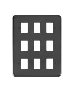 Click Deco Plus DPBN20509 9 Gang GridPro Frontplate Black Nickel