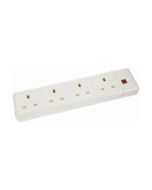 Click ES003 13A 4 Gang Trailing Socket Outlet With Neon
