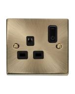 Click Deco VPAB30535BK 13A 1 Gang Zigbee Smart Switched Socket Outlet Antique Brass
