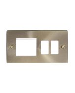 Click Deco VPAB31102 2 Gang GridPro With Twin New Media Aperture Combination Plate Antique Brass