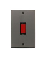 Click Deco VPBN202BK 45A 2 Gang (Vertical) DP Plate Switch Black Nickel
