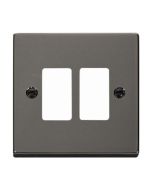 Click Deco VPBN20402 2 Gang GridPro Frontplate Black Nickel