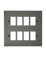 Click Deco VPBN20508 8 Gang GridPro Frontplate Black Nickel