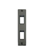 Click Deco VPBN472BK 2 Gang MiniGrid Unfurnished Architrave Plate - 2 Apertures Black Nickel