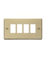 Click Deco VPBR20404 4 Gang GridPro Frontplate Brass