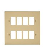 Click Deco VPBR20508 8 Gang GridPro Frontplate Brass