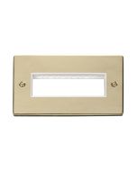 Click Deco VPBR426WH 2 Gang MiniGrid Unfurnished Plate - 6 In-Line Apertures Brass