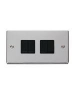 Click Deco VPCH019BK 10AX 4 Gang 2 Way Plate Switch Chrome