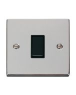Click Deco VPCH025BK 10AX 1 Gang Intermediate Plate Switch Chrome