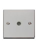 Click Deco VPCH065WH Single Non-Isolated Coaxial Outlet Chrome