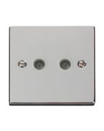 Click Deco VPCH066WH Twin Non-Isolated Coaxial Outlet Chrome