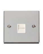 Click Deco VPCH125WH Single Telephone Outlet (Secondary) Chrome