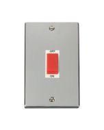 Click Deco VPCH202WH 45A 2 Gang (Vertical) DP Plate Switch Chrome