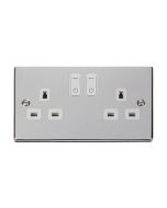 Click Deco VPCH30536WH 13A 2 Gang Zigbee Smart Switched Socket Outlet Chrome