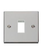 Click Deco VPCH401WH 1 Gang MiniGrid Unfurnished Plate - 1 Aperture Chrome