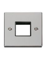 Click Deco VPCH402BK 1 Gang MiniGrid Unfurnished Plate - 2 Apertures Chrome