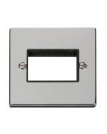 Click Deco VPCH403BK 1 Gang MiniGrid Unfurnished Plate - 3 Apertures Chrome