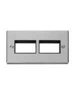 Click Deco VPCH406BK 2 Gang MiniGrid Unfurnished Plate - 2 x 3 Apertures Chrome