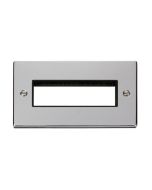 Click Deco VPCH426BK 2 Gang MiniGrid Unfurnished Plate - 6 In-Line Apertures Chrome