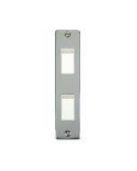 Click Deco VPCH472WH 2 Gang MiniGrid Unfurnished Architrave Plate - 2 Apertures Chrome
