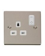 Click Deco VPPN30535WH 13A 1 Gang Zigbee Smart Switched Socket Outlet Pearl Nickel