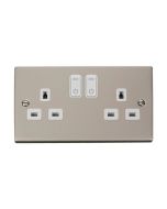 Click Deco VPPN30536WH 13A 2 Gang Zigbee Smart Switched Socket Outlet Pearl Nickel