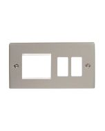Click Deco VPPN31102 2 Gang GridPro With Twin New Media Aperture Combination Plate Pearl Nickel
