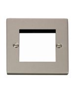 Click Deco VPPN311 1 Gang New Media Unfurnished Plate - 2 Apertures Pearl Nickel