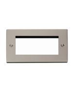 Click Deco VPPN312 2 Gang New Media Unfurnished Plate - 4 Apertures Pearl Nickel