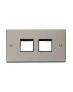 Click Deco VPPN404BK 2 Gang MiniGrid Unfurnished Plate - 2 x 2 Apertures Pearl Nickel