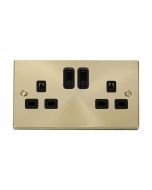 Click Deco VPSB30536BK 13A 2 Gang Zigbee Smart Switched Socket Outlet Satin Brass
