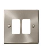 Click Deco VPSC20402 2 Gang GridPro Frontplate Satin Chrome