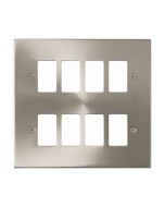 Click Deco VPSC20508 8 Gang GridPro Frontplate Satin Chrome
