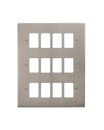 Click Deco VPSS20512 12 Gang GridPro Frontplate Stainless Steel