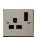 Click Deco VPSS30535BK 13A 1 Gang Zigbee Smart Switched Socket Outlet Stainless Steel