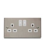 Click Deco VPSS30536WH 13A 2 Gang Zigbee Smart Switched Socket Outlet Stainless Steel