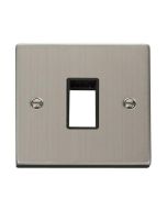 Click Deco VPSS401BK 1 Gang MiniGrid Unfurnished Plate - 1 Aperture Stainless Steel