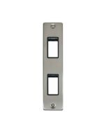 Click Deco VPSS472BK 2 Gang MiniGrid Unfurnished Architrave Plate - 2 Apertures Stainless Steel