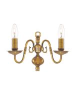Searchlight 1019-2AB Flemish Antique Brass Wall Light
