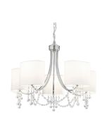 Searchlight 1055-5CC Nina 5 Light Chrome and Glass Pendant With Shades