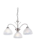 Searchlight 1133-3SS Milanese Ceiling Fitting E14 c/w Alabaster 3x60W 26x56cm Satin Silver