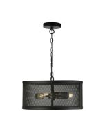 Searchlight 12483-3BK Fishnet 3 Light Ceiling Pendant In Matt Black