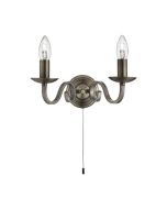 Searchlight 1502-2AB Richmond Wall Light in Antique Brass Finish